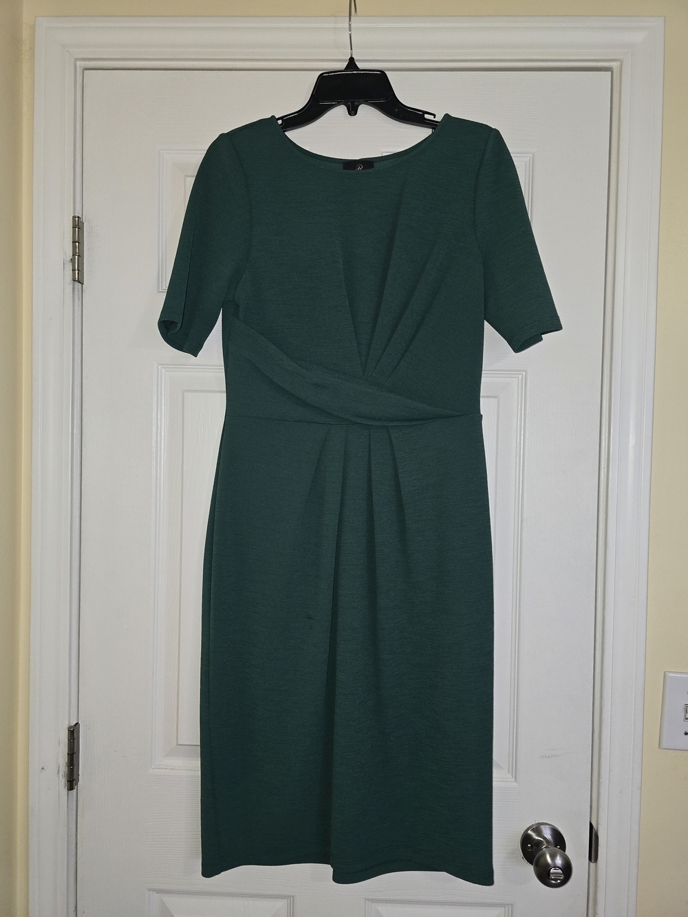 Adrianna Papell Green Classic Twist-Front Sheath Dress Medium - Picture 5 of 9